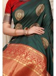 Radiant Black Soft Banarasi Silk Saree With Girlish Blouse Piece