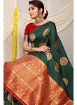 Radiant Black Soft Banarasi Silk Saree With Girlish Blouse Piece