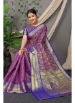 Quintessential Purple Soft Banarasi Silk Saree With Nemesis Blouse Piece