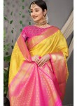 Admirable Yellow Soft Silk Saree With Angelic Blouse Piece