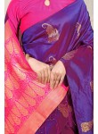 Divine Purple Soft Banarasi Silk Saree With Bewitching Blouse Piece