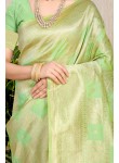 Desultory Beige Soft Banarasi Silk Saree With Dalliance Blouse Piece