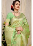 Desultory Beige Soft Banarasi Silk Saree With Dalliance Blouse Piece