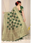 Scintilla Green Soft Banarasi Silk Saree With Palimpsest Blouse Piece